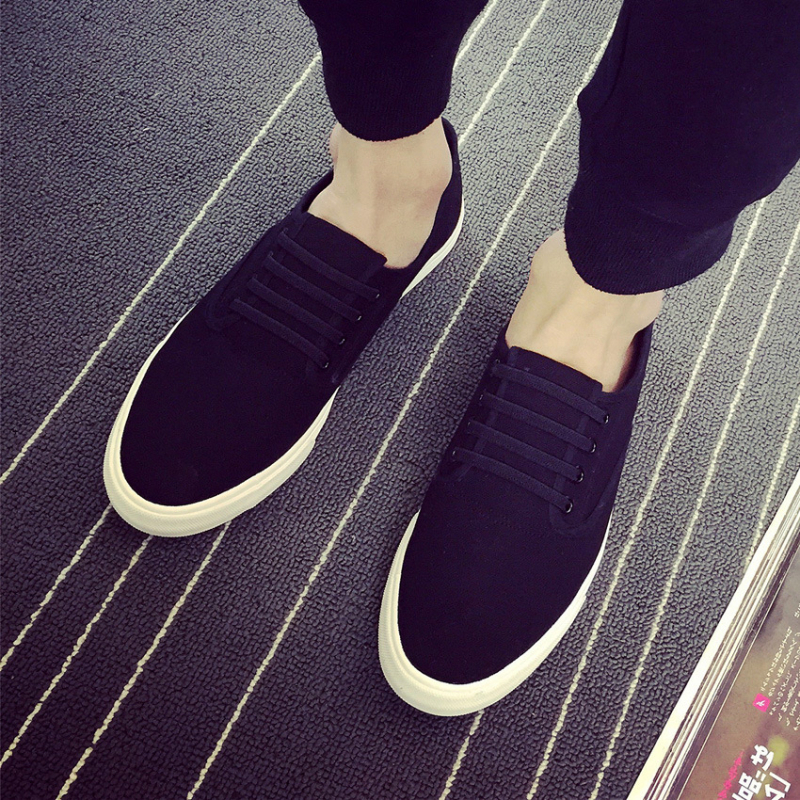 Muške kanvas slip-on tenisice – prozračne, lagane, s elastičnom trakom, okrugli prst, niska peta