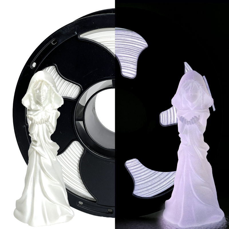 PLA filament za 3D ispis s fosforirajućim efektom — kružno presjek, standardna PLA gustoća, brend Tuosen 3D / Sunsenkj, prilagodljivo pakiranje