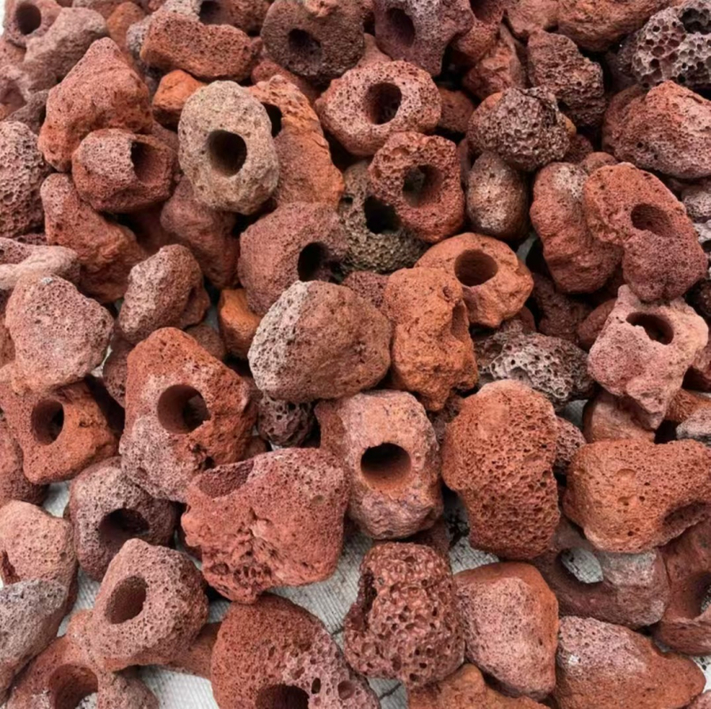 Akvareumski alat za uređenje krajolika od vulkanskog kamena, okruglog dizajna, za sadnju biljaka u akvariju; težina 5 kg.