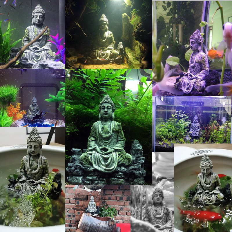 Ukras za akvarij: Buddha statue od smole za pejzažni dizajn akvarija, antikni stil, podrijetlo Guangdong, težina 300 g
