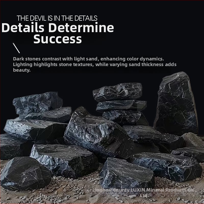 Dekoračný kameň do akvária – prírodný Black Gold Canyon Stone, kameň toku, Lu xin, 1 kus