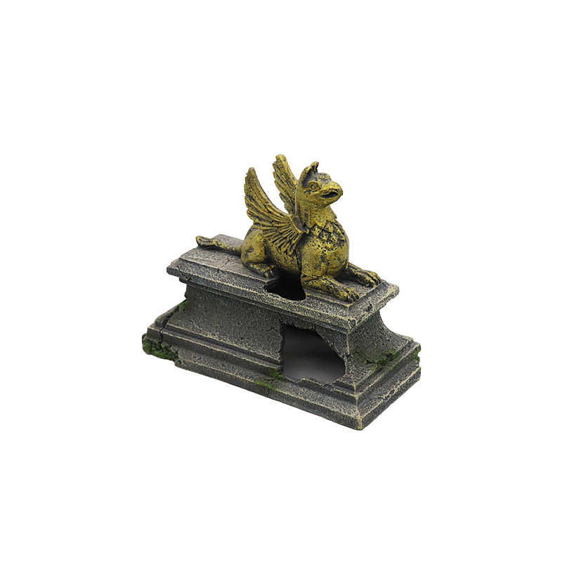 Декорация за влечуги: екологично чиста смола; укритие; статуя на летящ бог (Материал: екологично чиста смола; Функция: укритие за влечуги; Стил: статуя на летящ бог; Основна цел: декоративна украса; Тегло: 180 г)