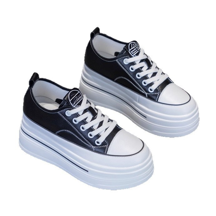 Ženske casual tenisice s povećanjem visine, prozračni mrežasti gornji dio, chunky peta 6-8 cm, vezanje na špage, lagan dizajn