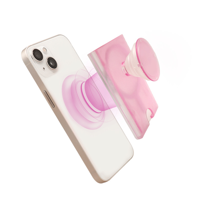 Držač u prstenu za telefon s magnetskim držačem kartica, PC materijal, univerzalna kompatibilnost s iPhone 15 MagSafe