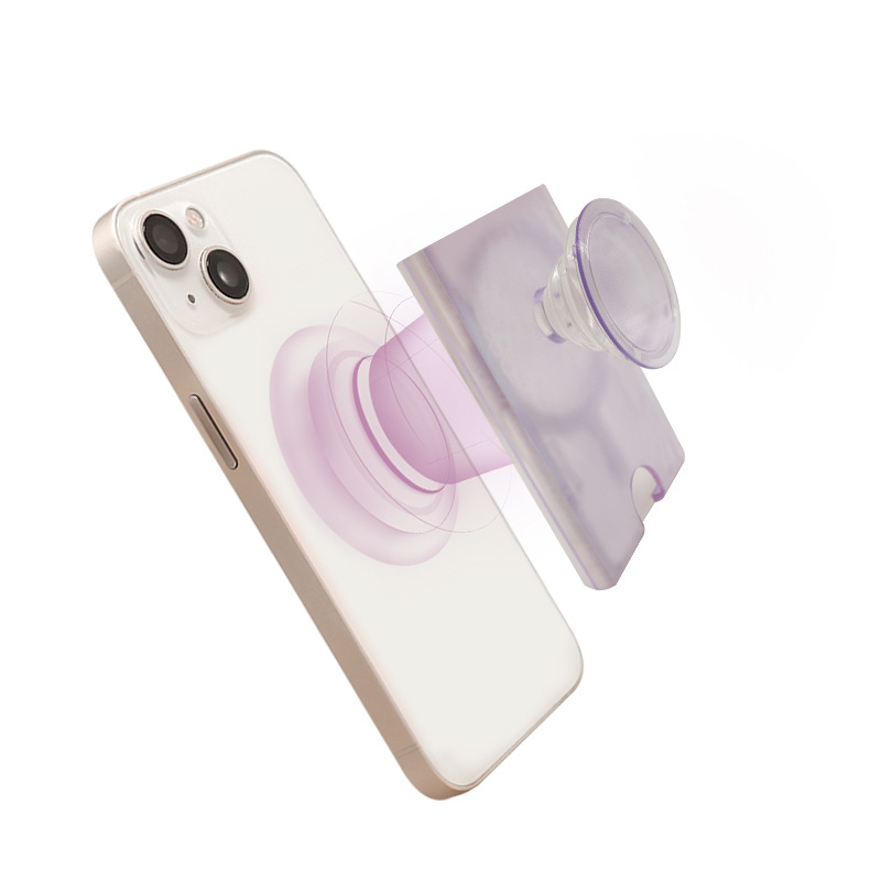 Držač u prstenu za telefon s magnetskim držačem kartica, PC materijal, univerzalna kompatibilnost s iPhone 15 MagSafe