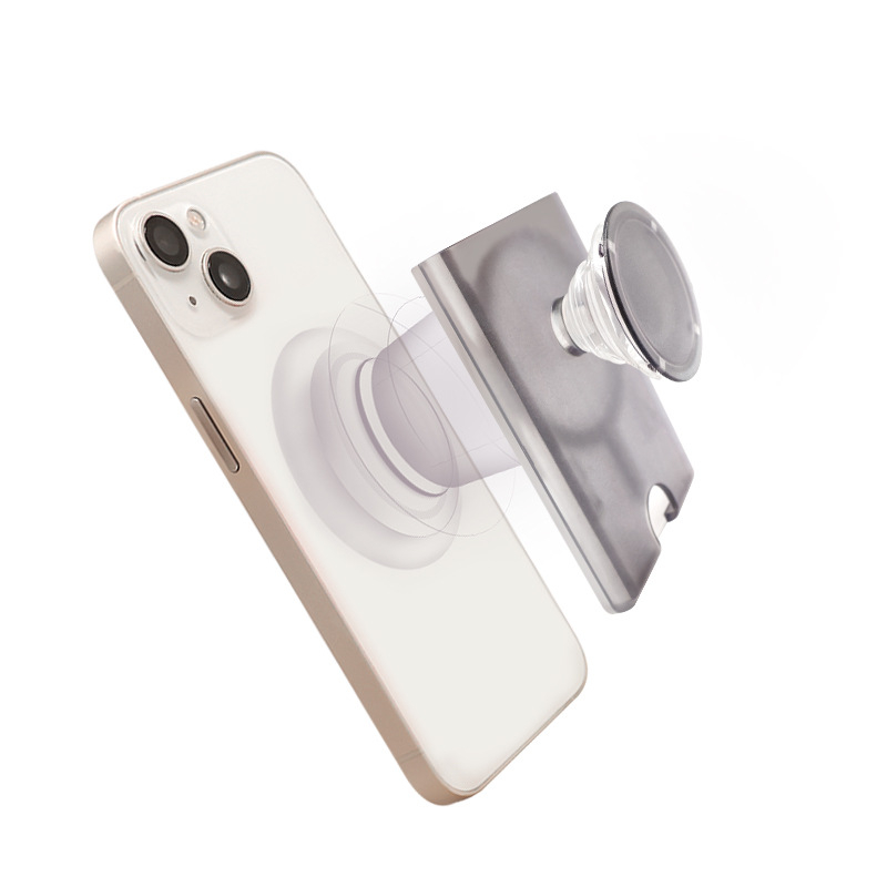 Držač u prstenu za telefon s magnetskim držačem kartica, PC materijal, univerzalna kompatibilnost s iPhone 15 MagSafe