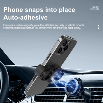 Telefon tartó gyűrűvel, 360° forgás, összecsukható állvány, cinkötvözet, egyedi logó