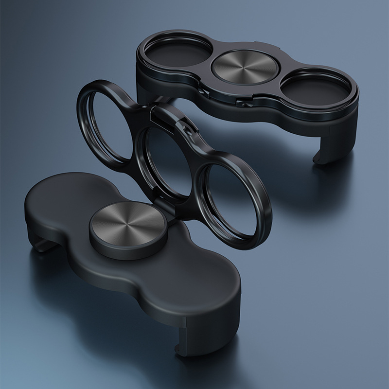 Telefon tartó gyűrűvel, 360° forgás, összecsukható állvány, cinkötvözet, egyedi logó