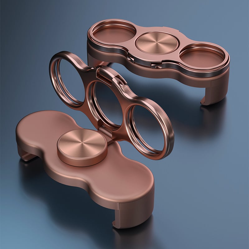 Telefon tartó gyűrűvel, 360° forgás, összecsukható állvány, cinkötvözet, egyedi logó