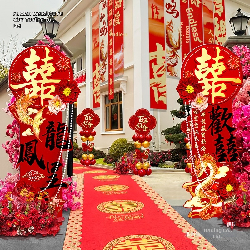 Kapija kineskog stila za svadbenu aleju – ukrašavanje vanjskog dvorišta, KT ploča materijal