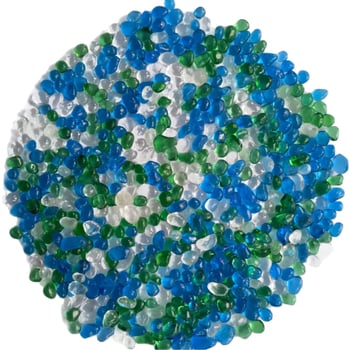 Akvarijske staklene perle, zelena-plava smjesa; Tianrui Glass marka; kamen za krajobraz; težina 25 kg