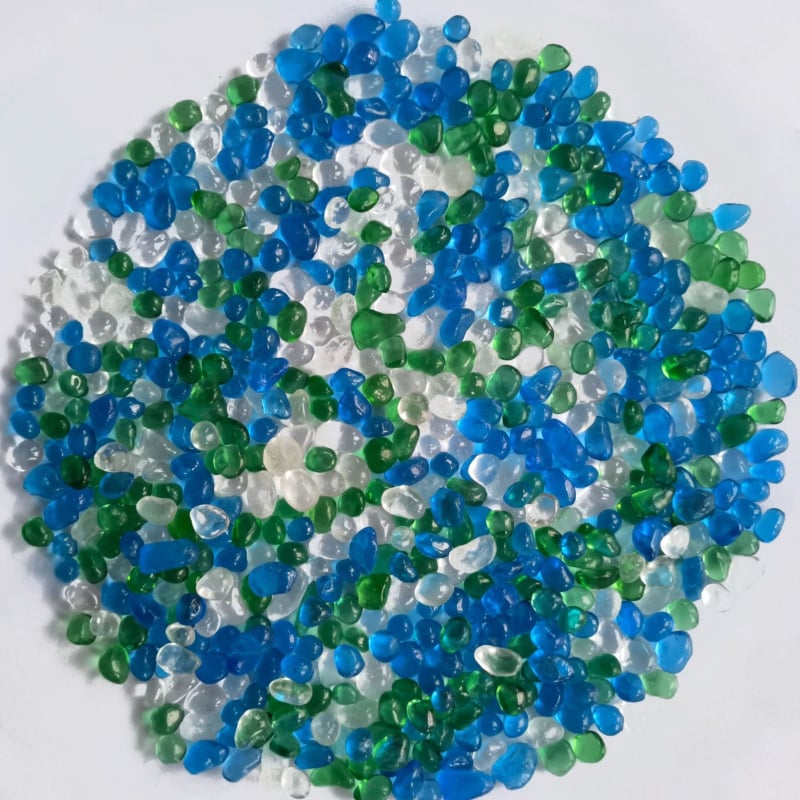 Akvarijske staklene perle, zelena-plava smjesa; Tianrui Glass marka; kamen za krajobraz; težina 25 kg