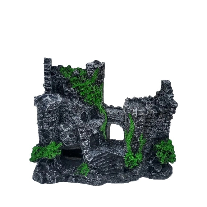 Аквариумна декоративна смола: пещера за риби и скариди, ландшафтна каменна декорация — Китай произход, 80 бр в кутия, тегло 400 g