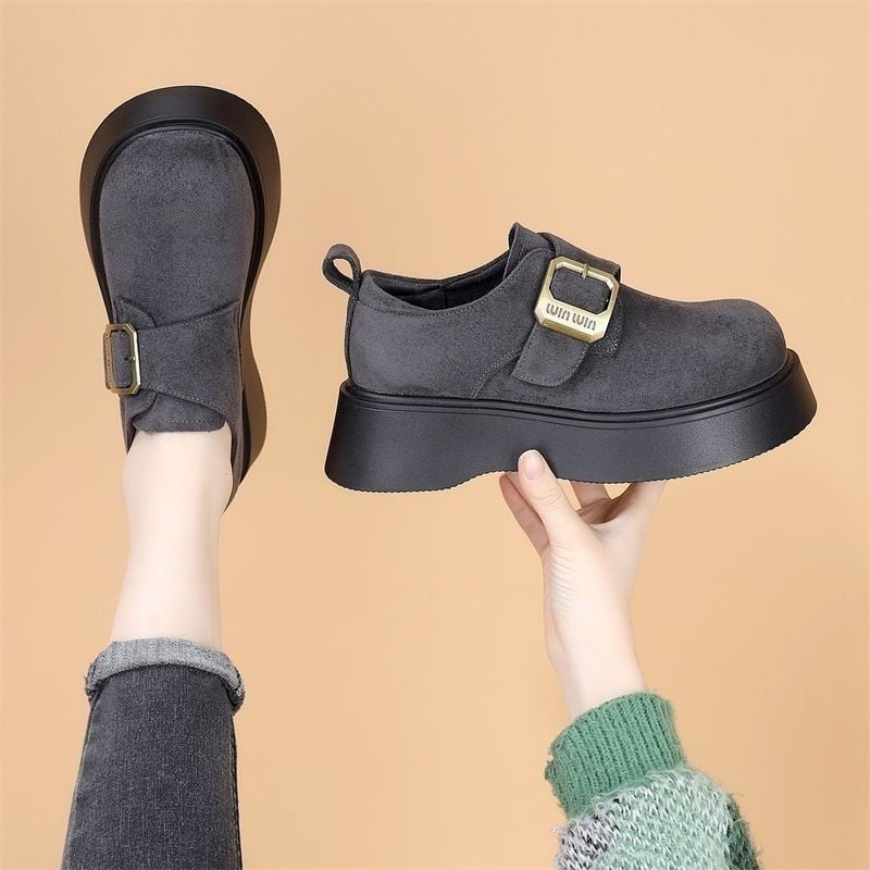 Ženske Mary Jane cipele s gornjim dijelom od velura, okrugli vrh, Velcro zatvarač, srednja peta 3–6 cm