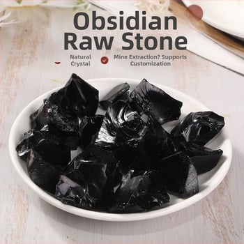 Obsidijan kristal sirovi kamen za aromaterapiju i difuzor, ukras za akvarij i lonac, kristalni umjetnički predmet