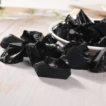 Obsidijan kristal sirovi kamen za aromaterapiju i difuzor, ukras za akvarij i lonac, kristalni umjetnički predmet
