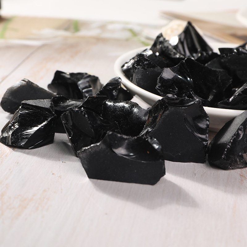 Obsidijan kristal sirovi kamen za aromaterapiju i difuzor, ukras za akvarij i lonac, kristalni umjetnički predmet