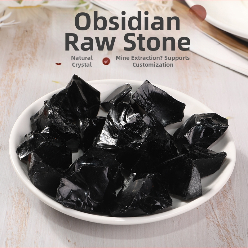 Obsidijan kristal sirovi kamen za aromaterapiju i difuzor, ukras za akvarij i lonac, kristalni umjetnički predmet