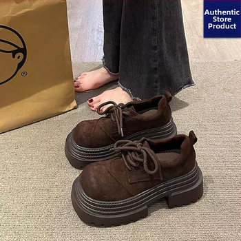 Ženske mokasinice: okrugli vrh, PU gornji dio, debela injektirana potplat, vezanje, 3–5 cm visina pete, svakodnevna obuća