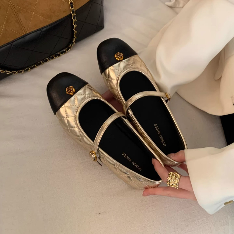 Ženske Mary Jane cipele s ugrađenim povećanjem visine, okrugli vrh, gornji dio od mikrovlakana, niski potpetica ispod 3 cm, jednostavno obuvanje