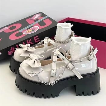 Loaferice u korejskom stilu, PU gornji dio, peta 3-5 cm, kopča