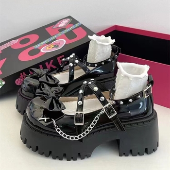 Loaferice u korejskom stilu, PU gornji dio, peta 3-5 cm, kopča