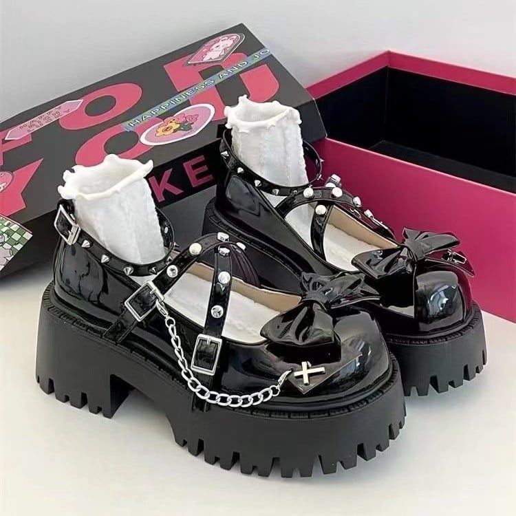 Loaferice u korejskom stilu, PU gornji dio, peta 3-5 cm, kopča