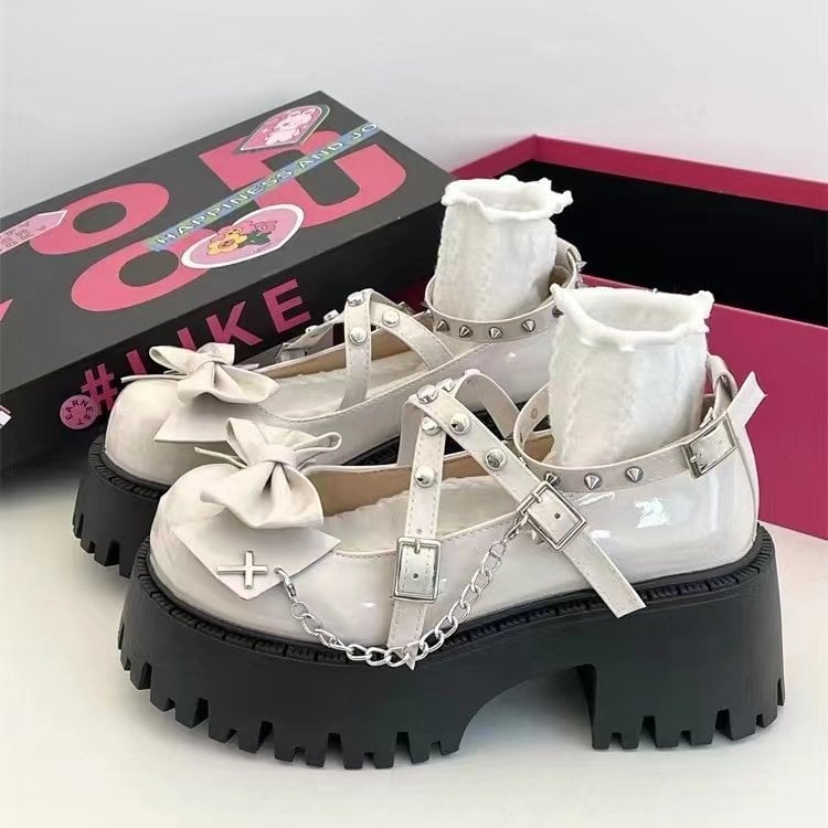 Loaferice u korejskom stilu, PU gornji dio, peta 3-5 cm, kopča