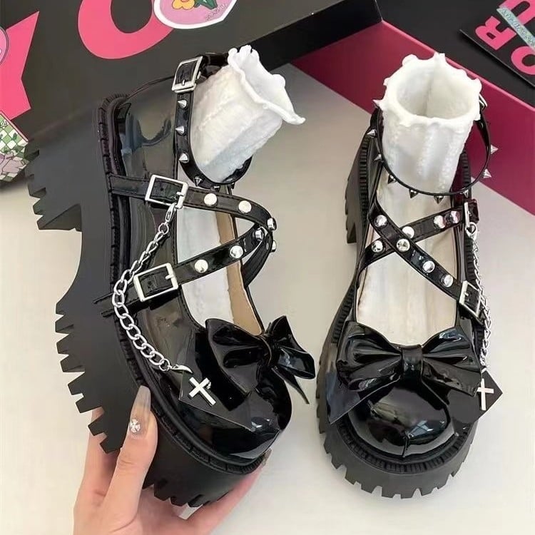 Loaferice u korejskom stilu, PU gornji dio, peta 3-5 cm, kopča