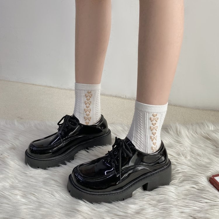 Ženske platforme u korejskom stilu, okrugli nos, 3–5 cm masivni pet, gornji dio od umjetne PU