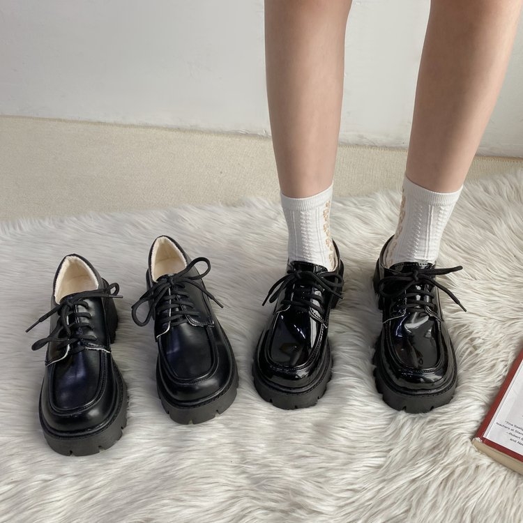 Ženske platforme u korejskom stilu, okrugli nos, 3–5 cm masivni pet, gornji dio od umjetne PU