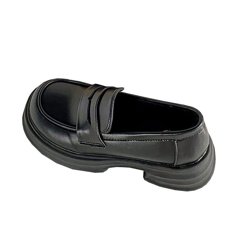 Ženske loaferice, okrugli vrh, gornji dio od sintetičke kože, korejski stil, gumena potplat