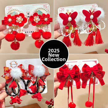 Spónka do vlasov s tvarom mašličky, textilná, ručne vyrobená, bočná sponka, pre deti, vintage štýl