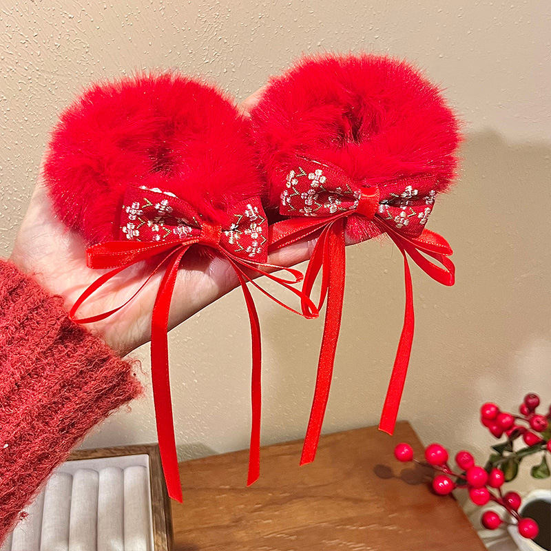 Τσιμπιδάκι μαλλιών με σχήμα φιόγκο, υφασμάτινο, χειροποίητο, πλευρικός κλιπ, για παιδιά, ρετρό στυλ