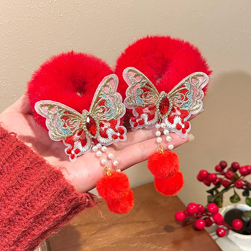 Τσιμπιδάκι μαλλιών με σχήμα φιόγκο, υφασμάτινο, χειροποίητο, πλευρικός κλιπ, για παιδιά, ρετρό στυλ