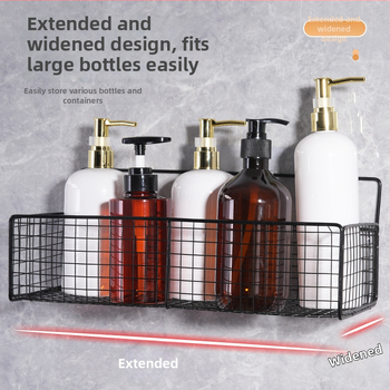 Željezni zidni rega za pohranu — bez bušenja, organizator za kupaonicu i kuhinju, 1 polic, moderan minimalistički stil