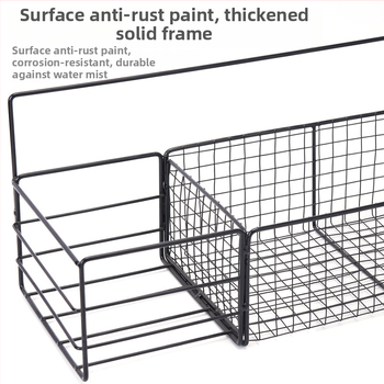 Željezni zidni rega za pohranu — bez bušenja, organizator za kupaonicu i kuhinju, 1 polic, moderan minimalistički stil