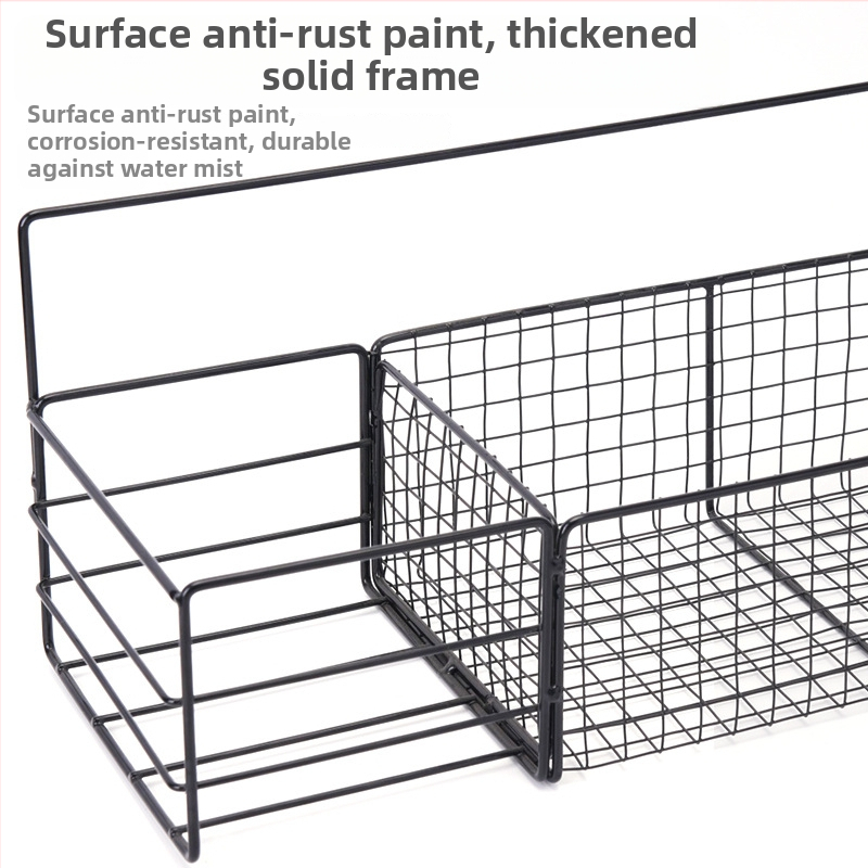 Željezni zidni rega za pohranu — bez bušenja, organizator za kupaonicu i kuhinju, 1 polic, moderan minimalistički stil