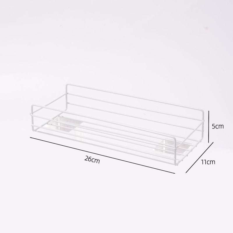 Željezni zidni rega za pohranu — bez bušenja, organizator za kupaonicu i kuhinju, 1 polic, moderan minimalistički stil