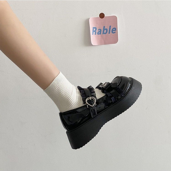 Ženske Mary Jane cipele, PU gornji dio, okrugli vrh, srednja potpetica 3–5 cm, Lolita stil