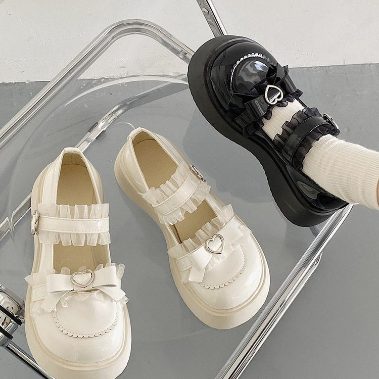 Ženske Mary Jane cipele, PU gornji dio, okrugli vrh, srednja potpetica 3–5 cm, Lolita stil