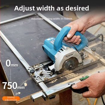 Alat za rezanje i obradu drvenih ploča s prijenosnom pilom i podrškom za pozicioniranje