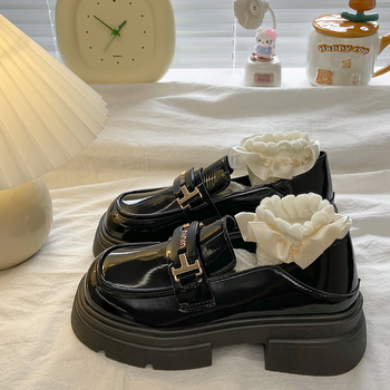 Ženske loafers, korejskog stila, debela potplata, PU gornji dio, gumeni potplat, niska peta 1–3 cm