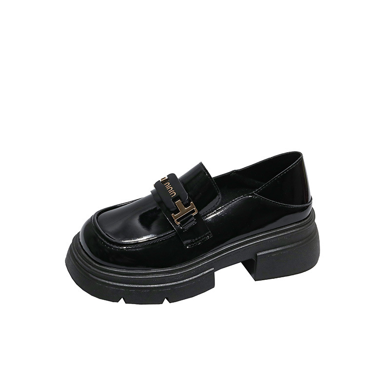 Ženske loafers, korejskog stila, debela potplata, PU gornji dio, gumeni potplat, niska peta 1–3 cm