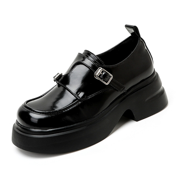 Ženske loaferice britskog stila, mikrovlakno gornji materijal, okrugli vrh, platforma 6–8 cm, EVA đon