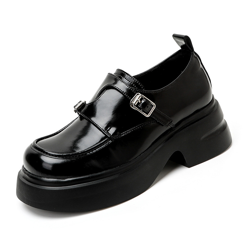 Ženske loaferice britskog stila, mikrovlakno gornji materijal, okrugli vrh, platforma 6–8 cm, EVA đon
