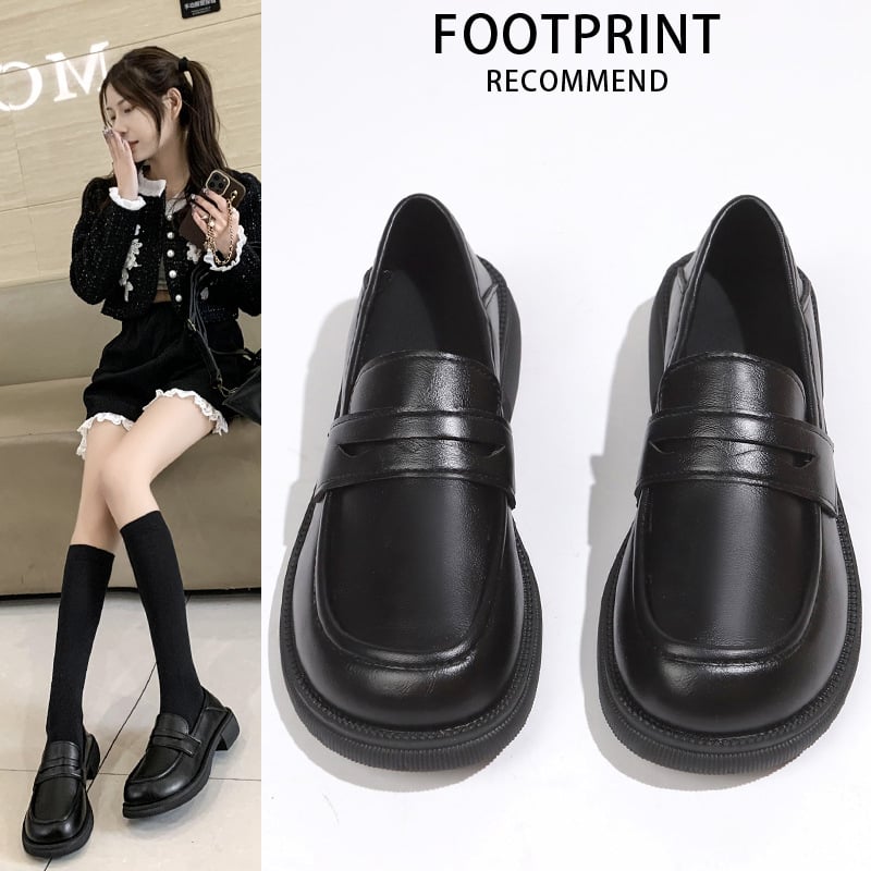 Ženski loaferi u britanskom stilu, gornji dio PU, okrugli vrh, niski pet 1–3 cm, gumena potplata, slip-on