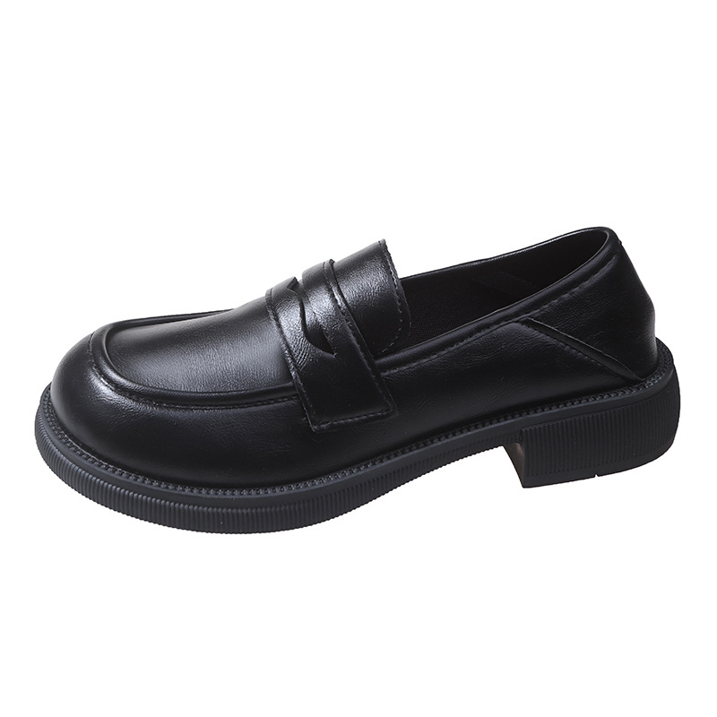 Ženski loaferi u britanskom stilu, gornji dio PU, okrugli vrh, niski pet 1–3 cm, gumena potplata, slip-on