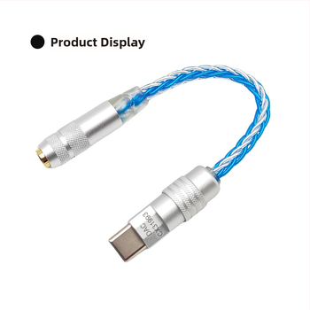 Kábel Type-C na 3,5 mm s DAC digitálnym dekódovaním, strieborno-povlakovaný meďový vodič, model LC-0001
