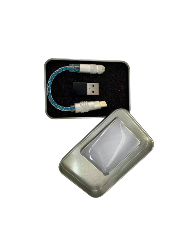 Type-C 3,5 mm audió kábel DAC digitális dekódolással, ezüstözött réz vezetővel, modell LC-0001